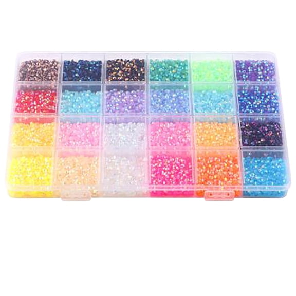 Colorful DIY Resin Rhinestone Kit for Bedazzling, Resin Jelly Rhinestones for Bedazzling, Multicolor 4mm/5mm Flatback Gems for Home DIY Diamond Art Bedazzled Nail Art, 24 Grids(Red1,7.5x5.1")