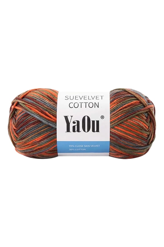 Colorful DIY Wool Suede Yarn, QQZ Soft Anti-Pilling Knitting Supplies, 100g 70% Cotton Acrylic Polyester Blend for Sweaters Scarves Hats