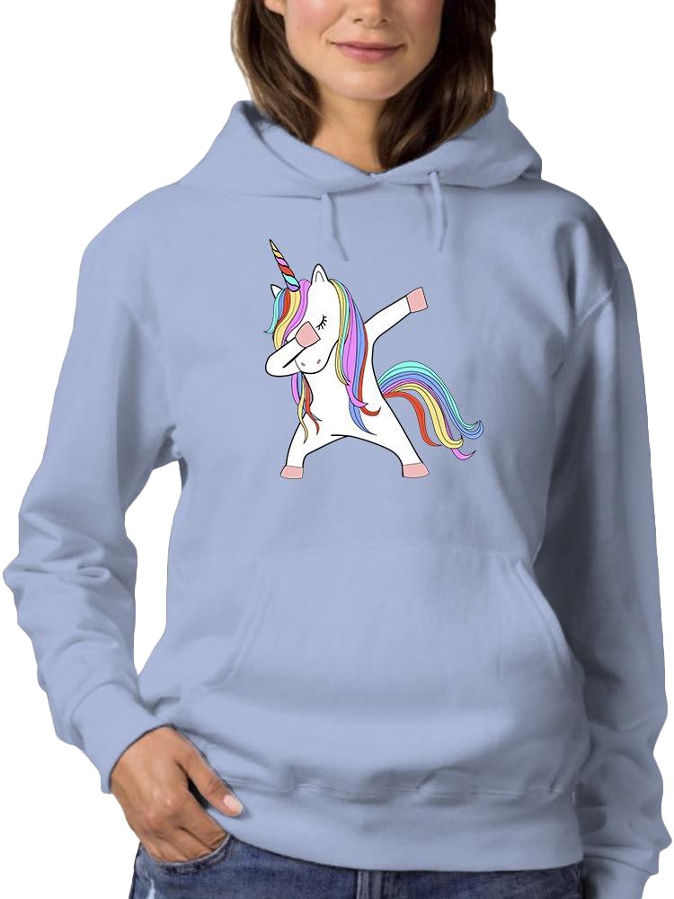 Colorful Dabbing Unicorn Hoodie Women Image by Shutterstock Female Medium