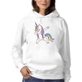 thumbnail image 1 of Colorful Dabbing Unicorn Hoodie Women -Image by Shutterstock, Female XX-Large, 1 of 4