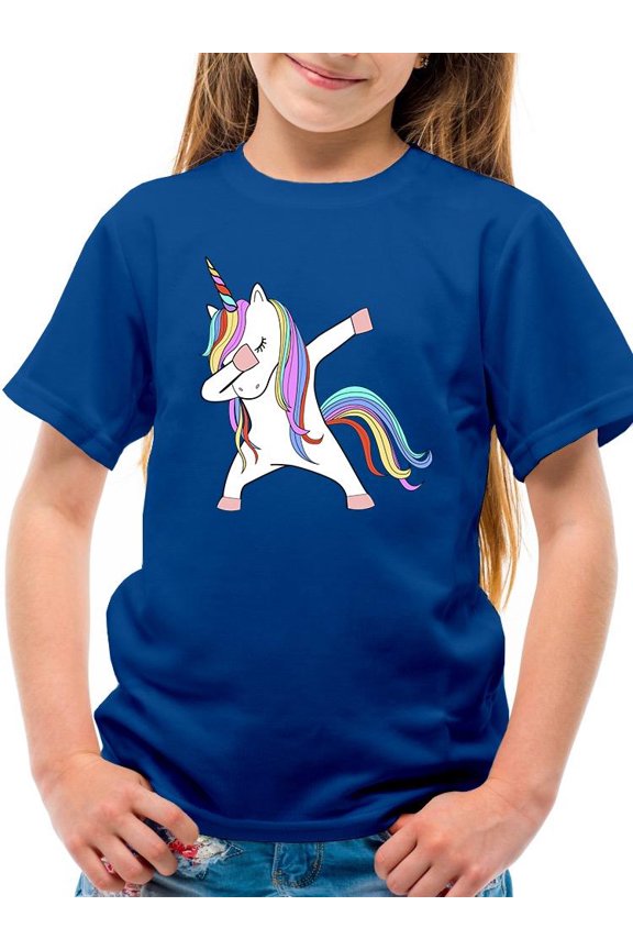 Colorful Dabbing Unicorn T-Shirt Juniors -Image by Shutterstock,  Medium