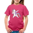 thumbnail image 1 of Colorful Dabbing Unicorn T-Shirt Juniors -Image by Shutterstock,  Medium, 1 of 4