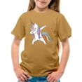 thumbnail image 1 of Colorful Dabbing Unicorn T-Shirt Juniors -Image by Shutterstock,  Small, 1 of 4