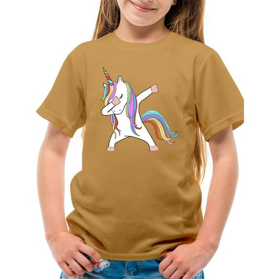 Colorful Dabbing Unicorn T-Shirt Juniors -Image by Shutterstock,  Small