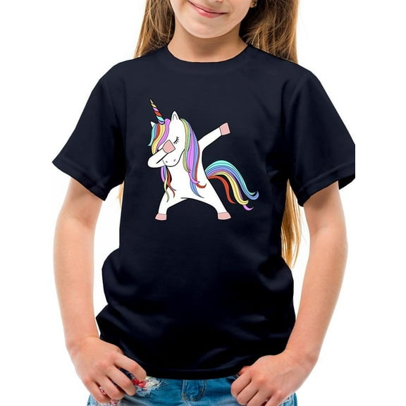 Colorful Dabbing Unicorn T-Shirt Juniors -Image by Shutterstock,  x-Large