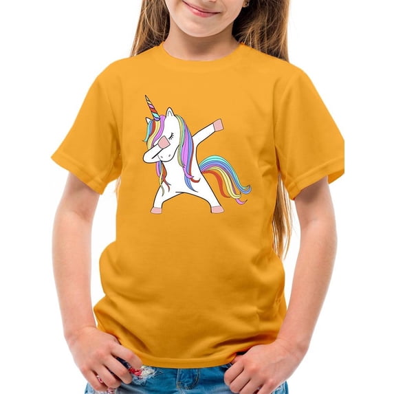 Colorful Dabbing Unicorn T-Shirt Juniors -Image by Shutterstock, x-Large