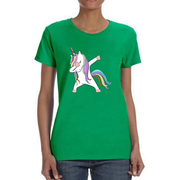Colorful Dabbing Unicorn T-Shirt Women -Image by Shutterstock, Female 3X-Large