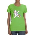 thumbnail image 1 of Colorful Dabbing Unicorn T-Shirt Women -Image by Shutterstock, Female Large, 1 of 4
