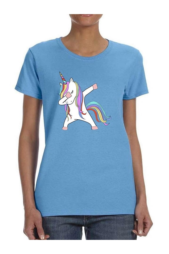 Colorful Dabbing Unicorn T-Shirt Women -Image by Shutterstock, Female Large
