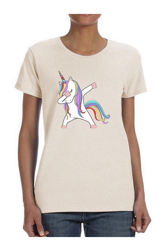 Colorful Dabbing Unicorn T-Shirt Women -Image by Shutterstock, Female Large
