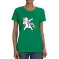 thumbnail image 1 of Colorful Dabbing Unicorn T-Shirt Women -Image by Shutterstock, Female Medium, 1 of 4