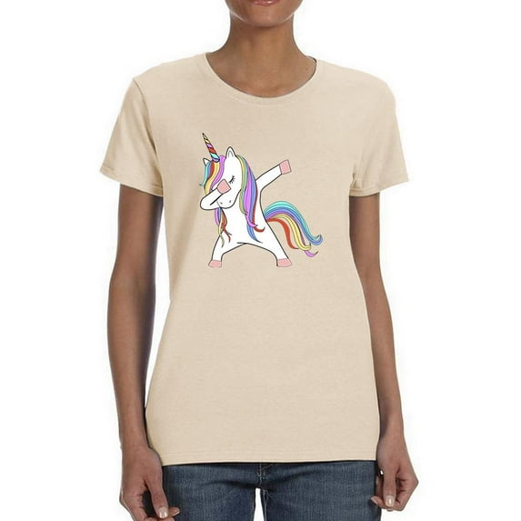 Colorful Dabbing Unicorn T-Shirt Women -Image by Shutterstock, Female x-Large