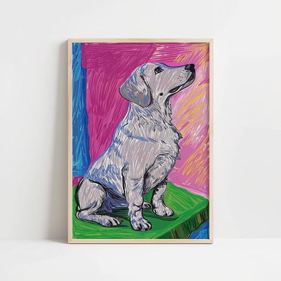 Colorful Dachshund Pop Eclectic Dog Decor, Unframed Paper Print Size 24x36