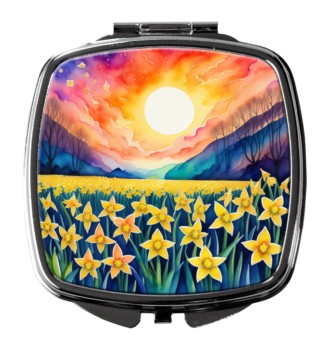 Colorful Daffodils Compact Mirror 2.75 in x 3 in