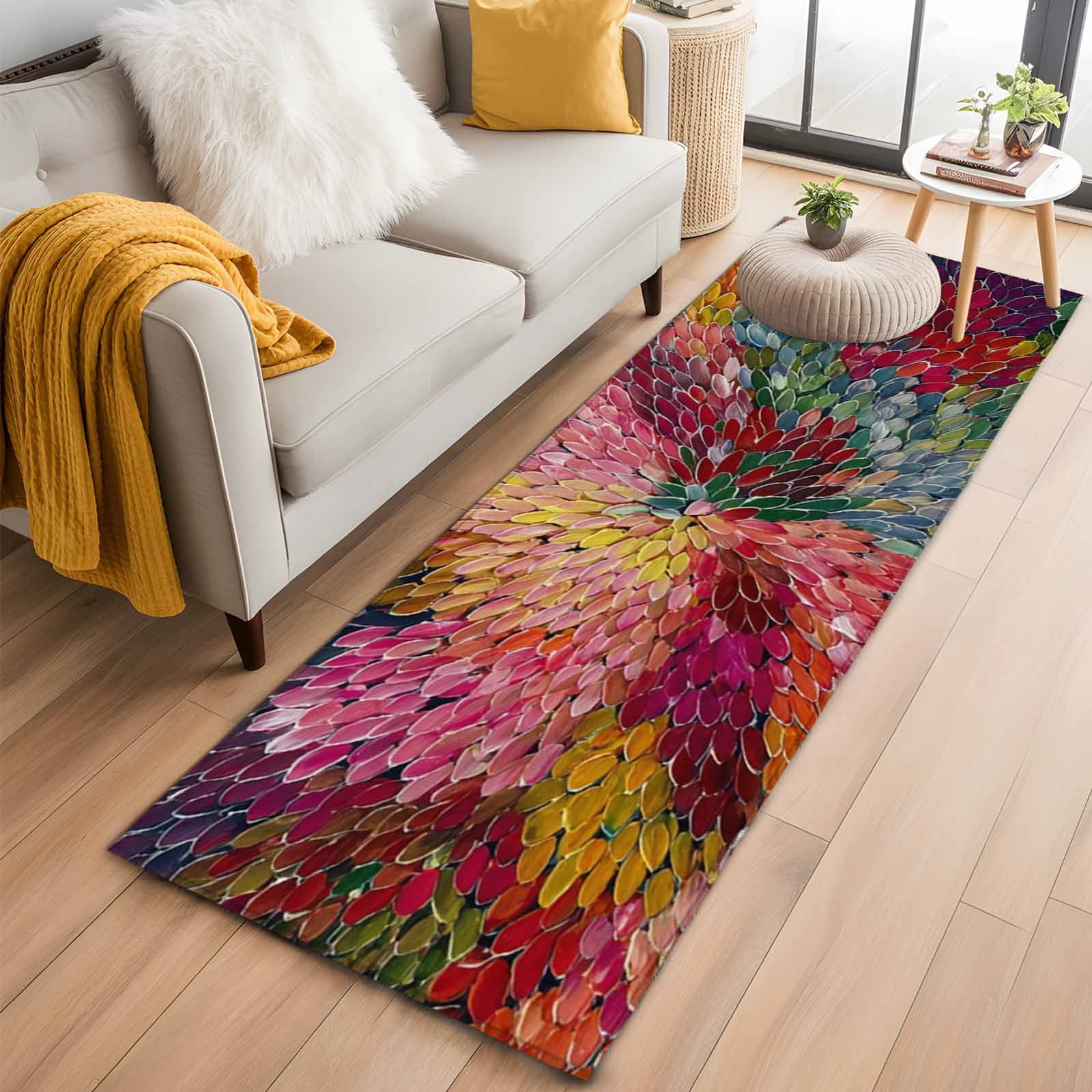 Colorful Dahlia 2'x6' Runner Rugs for Hallway Kitchen Bedside Non Slip ...