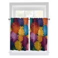 thumbnail image 1 of Colorful Dahlia Bathroom Window Curtain, Spring Flowers Modern Oil Paintings Art Light Filtering Coffee Kitchen Curtains, Bedroom Living Room Curtains 2 Panel 84"x54", 1 of 6