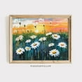 thumbnail image 1 of Colorful Daisies And Sunset,, Golden Hour, Whimsical Spring And Summer Decor, Vibrant And White Flowers Home Decor, 12x18 UNFRAMED, 1 of 3