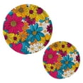 Colorful Daisies Chrysanthemums Flowers Potholders Set Trivets Pads 2