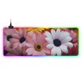 thumbnail image 1 of Colorful Daisies RGB Gaming Mouse Pad Large Keyboard Mat Rubber Base 13 Light Modes, 1 of 6
