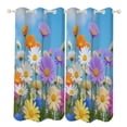 thumbnail image 1 of Colorful Daisies in Bloom Window Blackout Curtain 3d Printed Blackout Curtain Bedroom Living Room Hotel Window 2 Panel Shade, 1 of 6