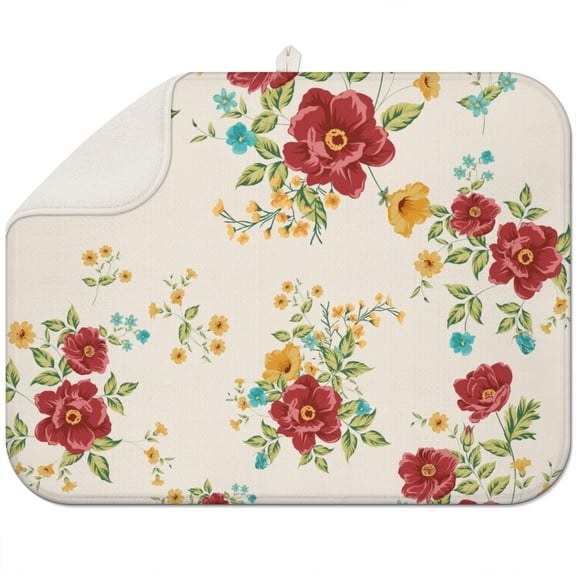Colorful Daisy Floral Drying Pad Thick Absorbent Heat Resistant Pad
