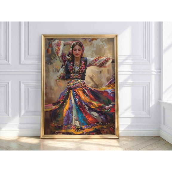 Colorful Dancer Cultural Folk Wall Art Decor Unframed Paper Print