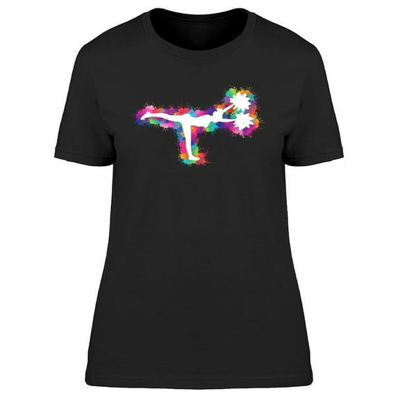 Colorful Dancing Cheerleader T-Shirt Women -Image by Shutterstock, Female 3X-Large