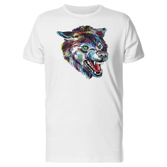 Colorful Dangerous Wolf Tee Men's -Image by Shutterstock