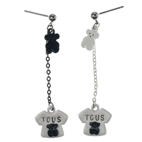 Colorful Dangle Earrings With Teddy Bear And T-Shirt Shaped Accents TME640