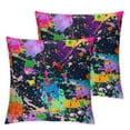 thumbnail image 1 of Colorful Dark Pillow Cover Colorful Splash Art Modern Cushion Cover Digital Mix and Match Bedroom Waist Decoration Pillow Cover  ，Multiple sizes, set of 2, 1 of 7