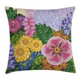 thumbnail image 1 of Colorful Decor Throw Pillow Cushion Cover, Nature Flower Petals Florets Vintage Romantic Buds Summer Blooms Feminine, Decorative Square Accent Pillow Case, 18 X 18 Inches, Lilac Green, by Ambesonne, 1 of 2
