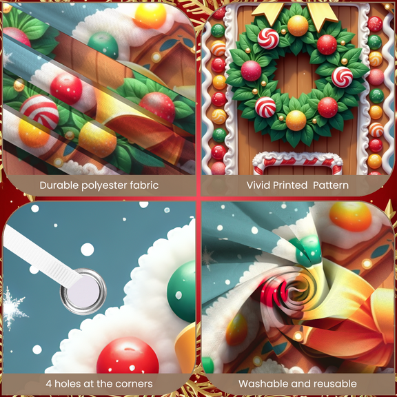 Colorful Decoration Christmas Banner for Holiday Party Festive Events Home Decor