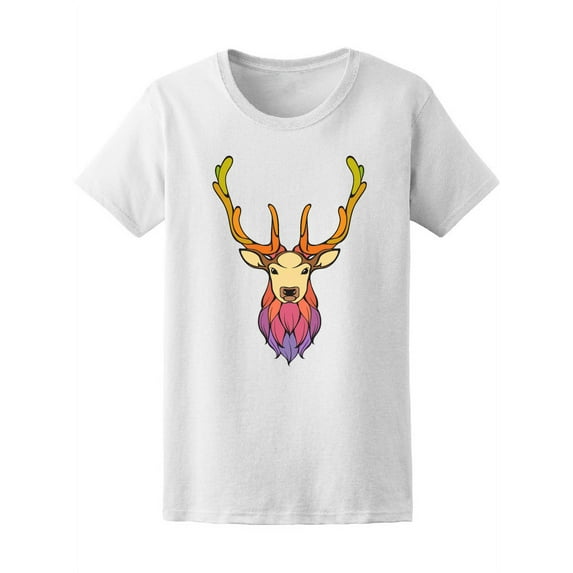 Colorful Deer Head Tee Women's -Image by Shutterstock