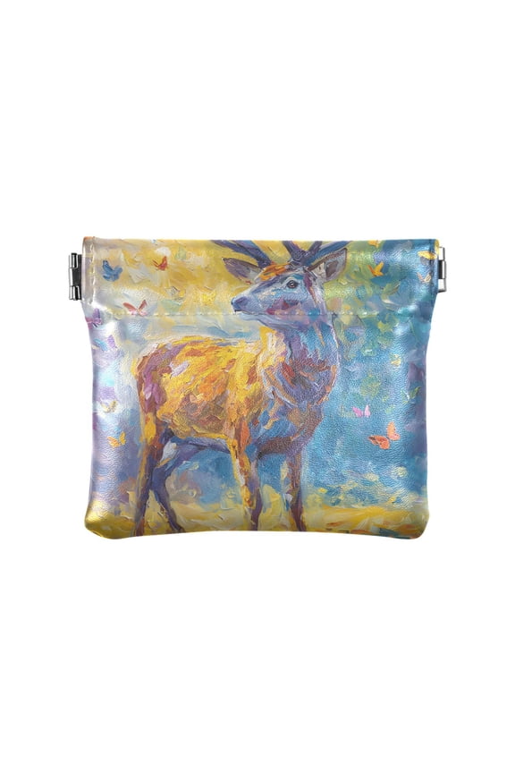 Colorful Deer Wallet Small PU Leather Change Pouch Wallet for Women