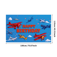 thumbnail image 1 of Colorful Design Airplane Birthday Banner Decorative Pattern Kids Party Decor for Birthday Party Celebration Event Holiday, 1 of 7