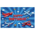 thumbnail image 1 of Colorful Design Airplane Birthday Banner Decorative Pattern Kids Party Decor for Birthday Party Celebration Event Holiday, 1 of 7