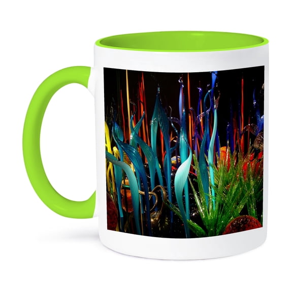 3dRose, Colorful Design and Art, 11oz Two-Tone Green Mug