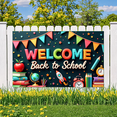 thumbnail image 1 of Colorful Design Back to School Banner Educational Theme Classroom Decor Welcome Sign for School Event Teacher's Day, 1 of 9