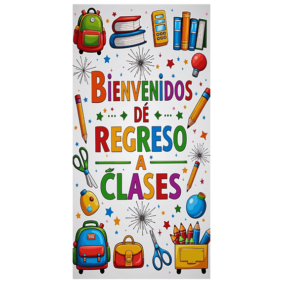 Colorful Design Back to School Banner Educational Welcome Sign for Classroom Decoration School Event Students