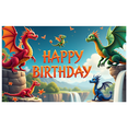 thumbnail image 1 of Colorful Design Banner Fantasy Dragons Decorative Art for Kids Party Celebration Indoor Decoration, 1 of 9