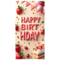 thumbnail image 1 of Colorful Design Banner Strawberry Theme Cake Decoration Party Prop for Birthday Celebration Kids Event Indoor Decoration, 1 of 7
