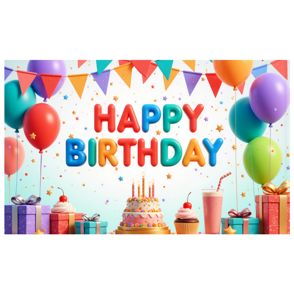 Colorful Design Birthday Banner Balloon Decoration Birthday Decor for Birthday Party Indoor Decoration Kids Celebration