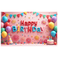thumbnail image 1 of Colorful Design Birthday Banner Decorative Theme Party Backdrop for Birthday Celebration Kids Party Indoor Decoration, 1 of 9