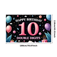 thumbnail image 1 of Colorful Design Birthday Party Banner Balloon Decoration Double Digits Event Banner for Kids Celebration Indoor Decoration Photo Shoot, 1 of 7