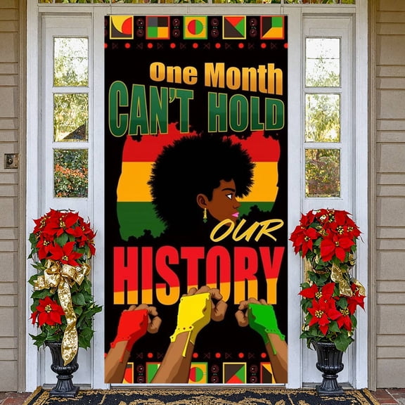 Colorful Design Black History Banner Red Yellow Green  Display Fist Symbol Geometric Pattern Cultural Backdrop for Black History Month Cultural Events  Celebrations