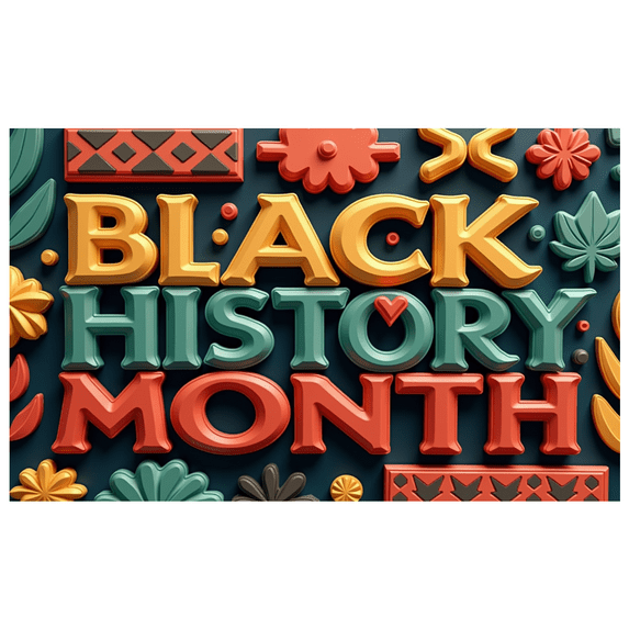 Colorful Design Black History Month Celebration Banner Decorative Elements Cultural Sign for Educational Events Community Gatherings School Decorations