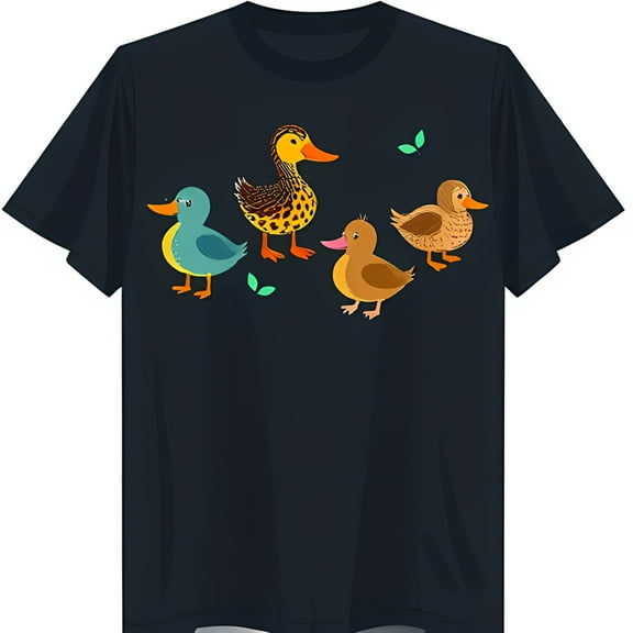 Colorful Design Black T-Shirt Fun Circle Graphic Tee