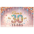 thumbnail image 1 of Colorful Design Cheers to 30 Banner Party Decoration Anniversary Backdrop for Milestone Celebration Indoor Event Evening Occasion, 1 of 9