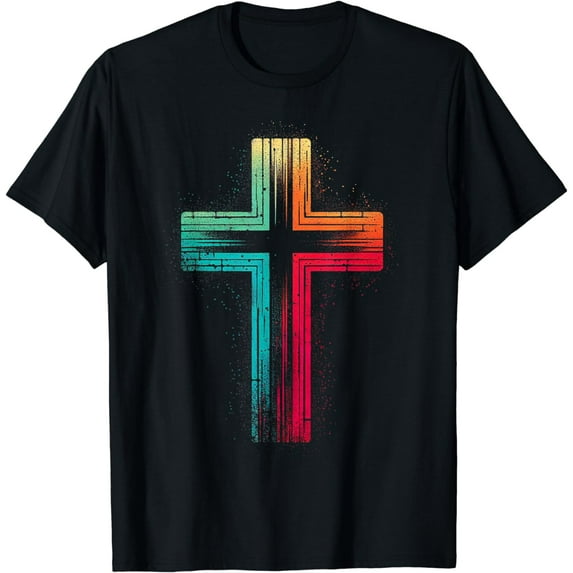 Colorful Design Christian Cross Jesus Christ Christians T-Shirt