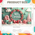 thumbnail image 1 of Colorful Design Christmas Banner Decorative Wreath Holiday Decoration Party Backdrop for Home Celebration Photo Props Winter Festive, 1 of 9